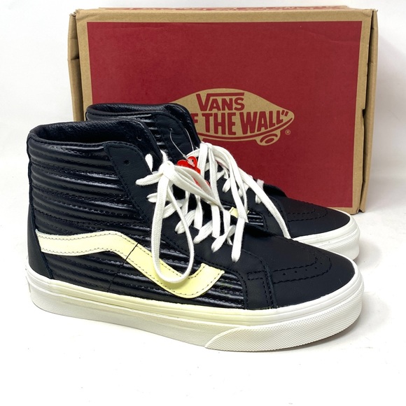 💖MEGA SALE💖VANS SK8-HI Reissue Moto Leather Black Kid’s 3.5 VN0A2XSBOGG - Picture 4 of 10